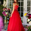 Ava Presley 29530 elegant red dress with structured bodice and flower accent