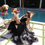 Ava Presley 39556 elegant velvet gown with sculptural ruffle