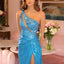Ava Presley 40069 - One Shoulder Sequin Slit Dress