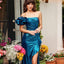 Ava Presley 40082 modern evening gown with slit and ruffle