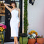 Ava Presley 40061 elegant midi dress in sleek white fabric