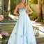 Ava Presley 26532 formal gown with 3D floral appliqués on full skirt