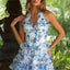 Ava Presley 26446 floral halter mini dress with corset bodice