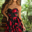 Ava Presley 47113 strapless floral mini dress with pleated skirt