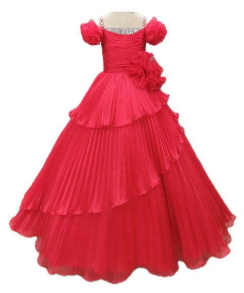 Ava Presley 26815 layered pleated skirt evening gown
