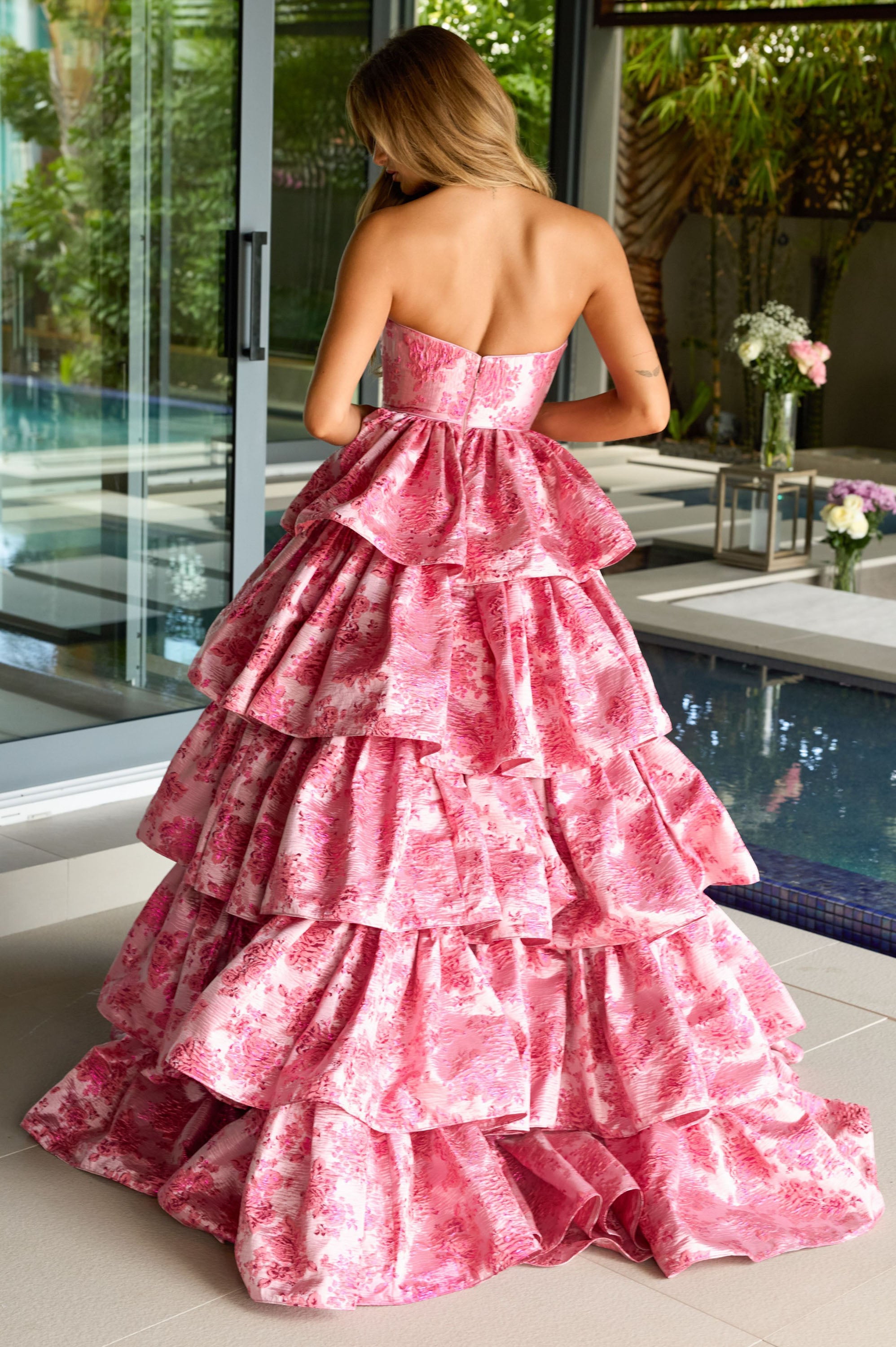 Ava Presley 26412 Strapless Jacquard Ball Gown