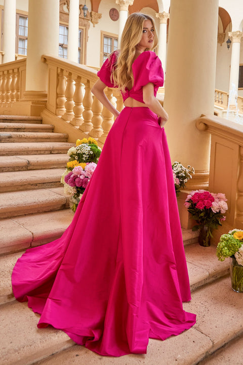 Ava Presley 42269 evening gown with decorative neckline detailing