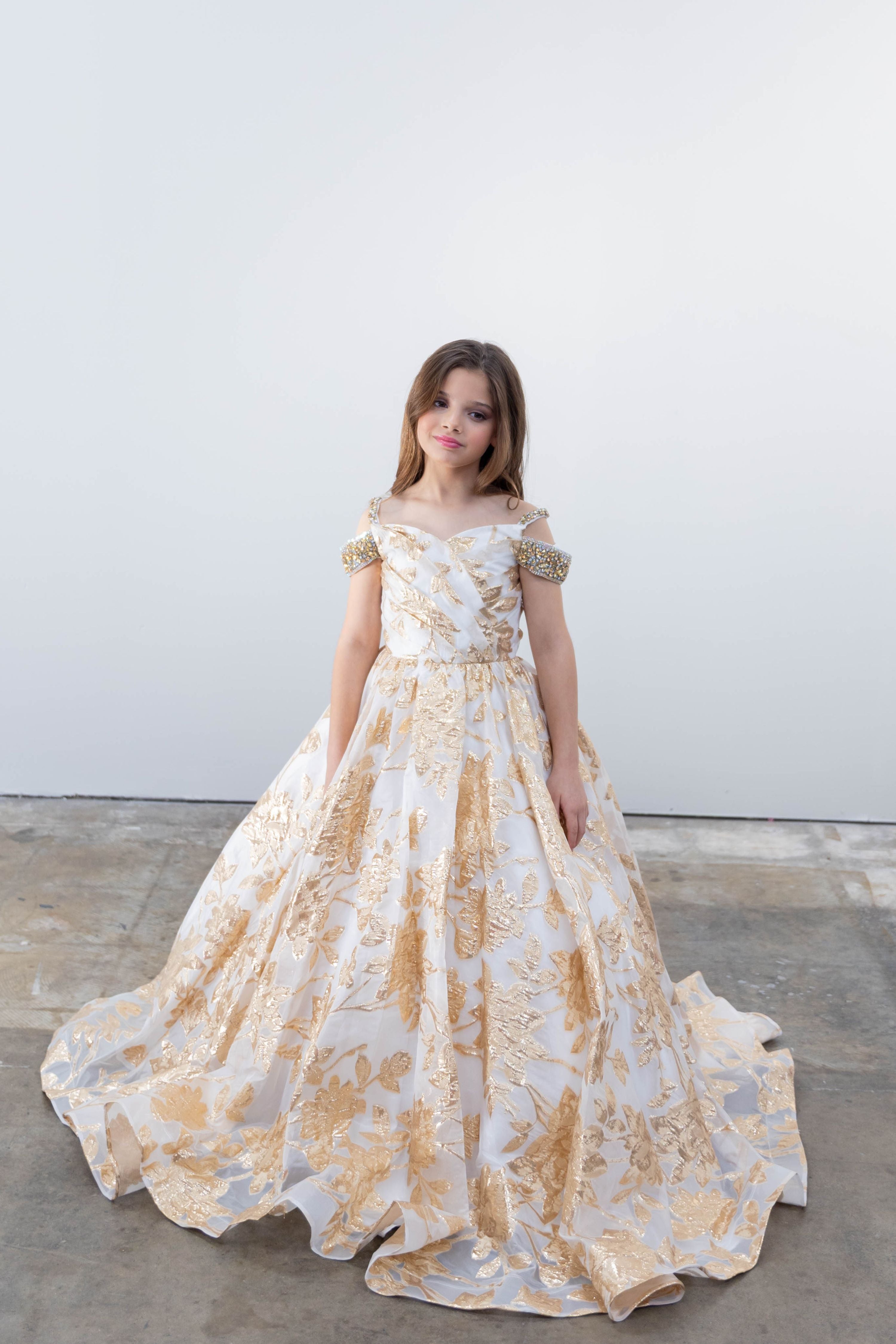 Ava Presley 26816 Off Shoulder Floral Ball Gown