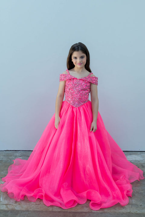 Ava Presley 26818 embellished off shoulder gown