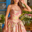 Ava Presley 42415 - Metallic Bow Back Flared Mini Dress