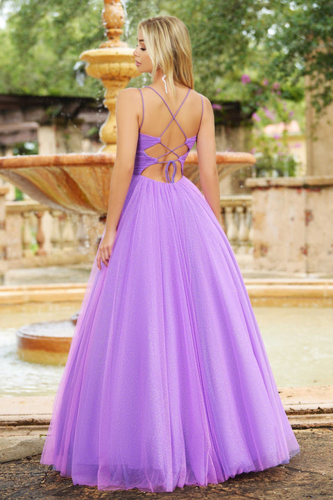Ava Presley 27824 - Glitter Tulle Lace Up Ball Gown