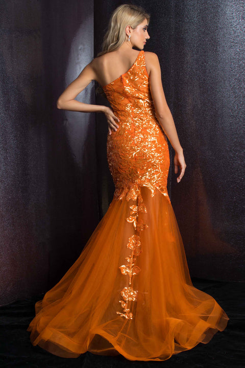 Ava Presley 37333 - One Shoulder Sequin Mermaid Gown