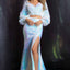 Ava Presley 37334 - Sequin Two Piece Lace Up Gown