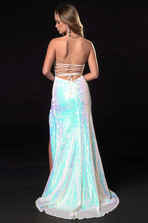 Ava Presley 37335 - Strapless Sequin Lace Up Prom Gown
