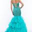 Ava Presley 37358 - Crystal Mermaid Tiered Ruffle Gown
