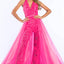 Ava Presley 37381 - Beaded Halter Jumpsuit with Overskirt