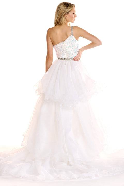 Ava Presley 27715 - One Shoulder Tiered Overskirt Gown