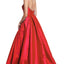 Ava Presley 35738 - Satin A Line Slit Gown