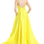 Ava Presley 35738 - Satin A Line Slit Gown