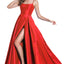 Ava Presley 35738 - Satin A Line Slit Gown