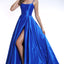 Ava Presley 35738 - Satin A Line Slit Gown
