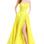 Ava Presley 35738 - Satin A Line Slit Gown