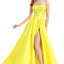 Ava Presley 35738 - Satin A Line Slit Gown