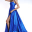 Ava Presley 35738 - Satin A Line Slit Gown