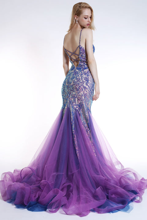 Ava Presley 35753 - Embroidered Lace Mermaid Tulle Gown