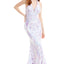 Ava Presley 35755 - Halter Lace Gown with Overskirt