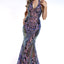 Ava Presley 35755 - Halter Lace Gown with Overskirt