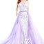 Ava Presley 35755 - Halter Lace Gown with Overskirt
