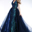 Ava Presley 35755 - Halter Lace Gown with Overskirt
