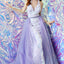 Ava Presley 35755 - Halter Lace Gown with Overskirt