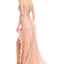 Ava Presley 36021 - Beaded Lace High Slit Prom Gown