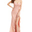 Ava Presley 36021 - Beaded Lace High Slit Prom Gown