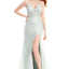 Ava Presley 36020 - Lace Up High Slit Prom Gown