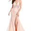 Ava Presley 36020 - Lace Up High Slit Prom Gown