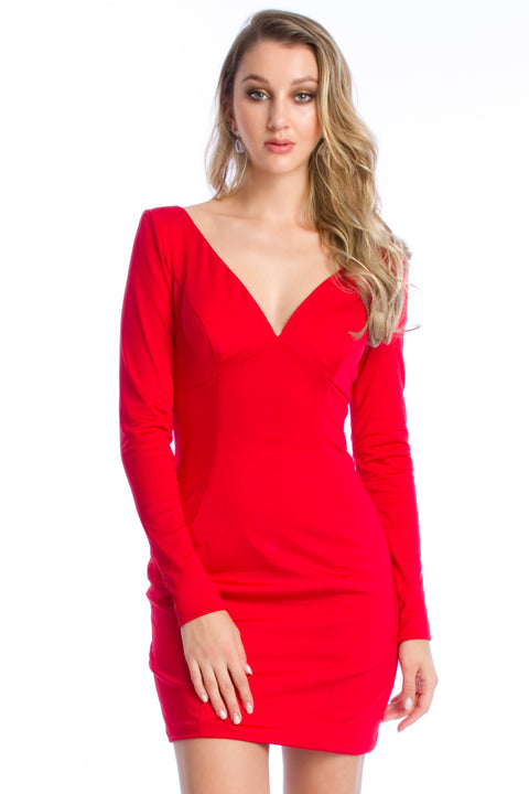 Ava Presley 25937 - Metallic Wrap Bodycon Mini Dress
