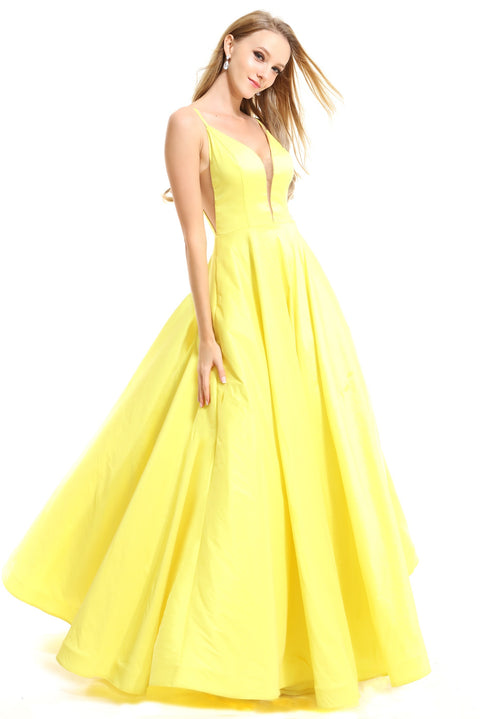 Ava Presley 36037 - Plunging A Line Ball Gown