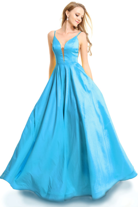 Ava Presley 36037 - Plunging A Line Ball Gown
