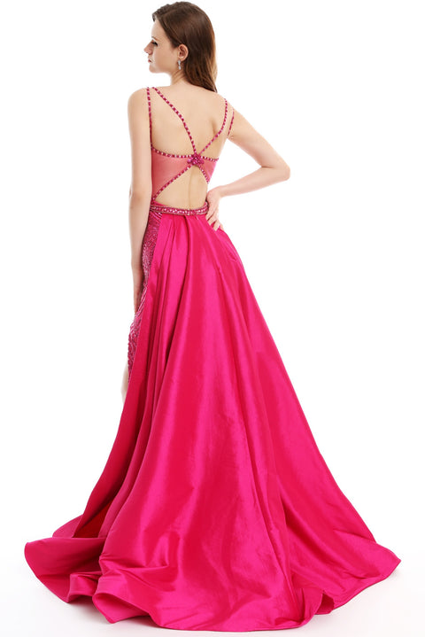 Ava Presley 36031 - Sequin High Slit Overskirt Gown