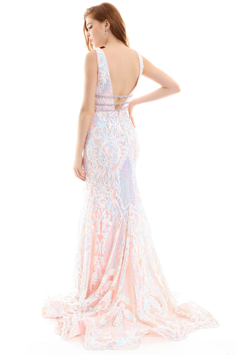Ava Presley 35756 - Illusion Lace Mermaid Prom Dress
