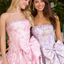 Ava Presley 42463 - Strapless Floral Jacquard Bow Mini Dress