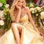 Ava Presley 42517 - Rosette Detail Floral Jacquard Ball Gown