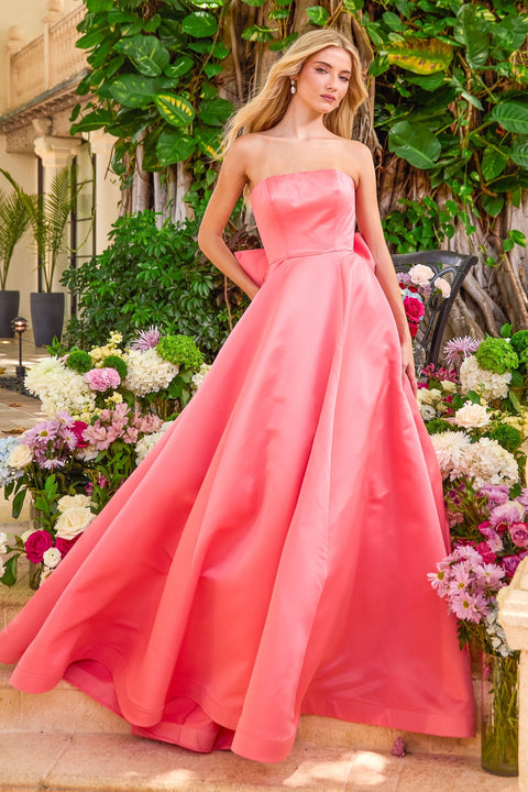 Ava Presley 42523 - Strapless Bow Detail A-Line Prom Gown