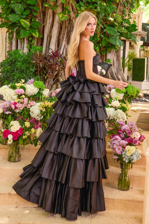 Ava Presley 47372 - Strapless Corset Ruffle Prom Gown