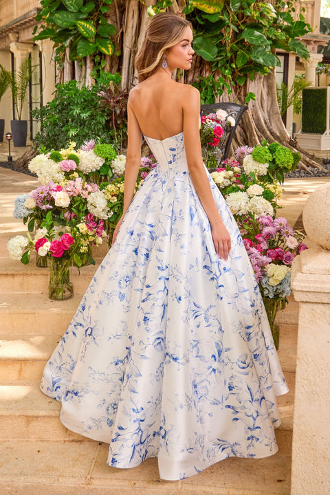 Ava Presley 47377 - Rosette Cutout Floral Ball Gown