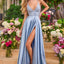 Ava Presley 47459 - Pearl Embellished High Slit Gown