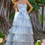 Ava Presley 42589 - Beaded Bow Tiered Tulle Gown
